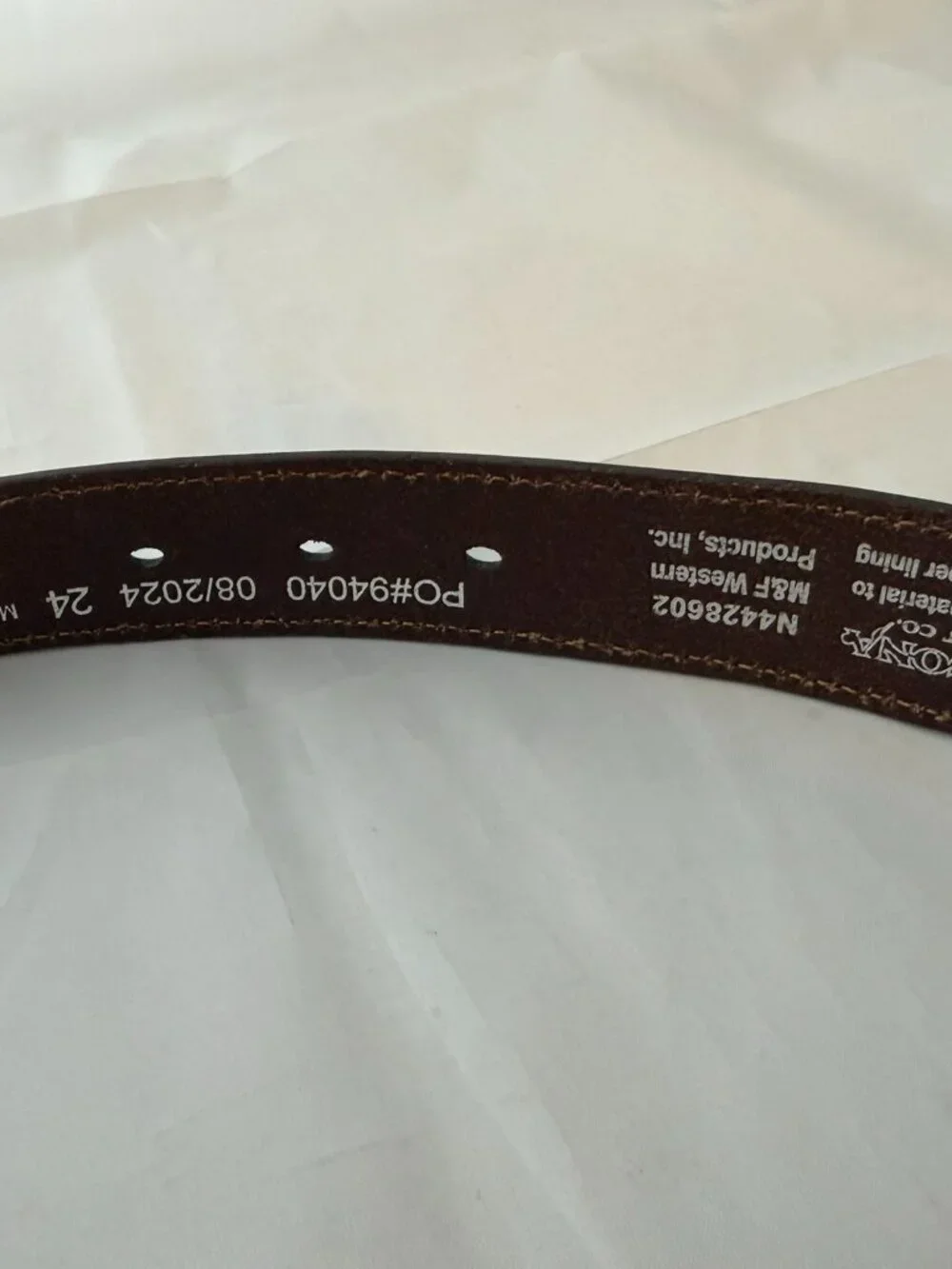 Nocona  Youth Western Tooled Leather Belt, Longhorn  #N4428602 Kid Size 24  NWT